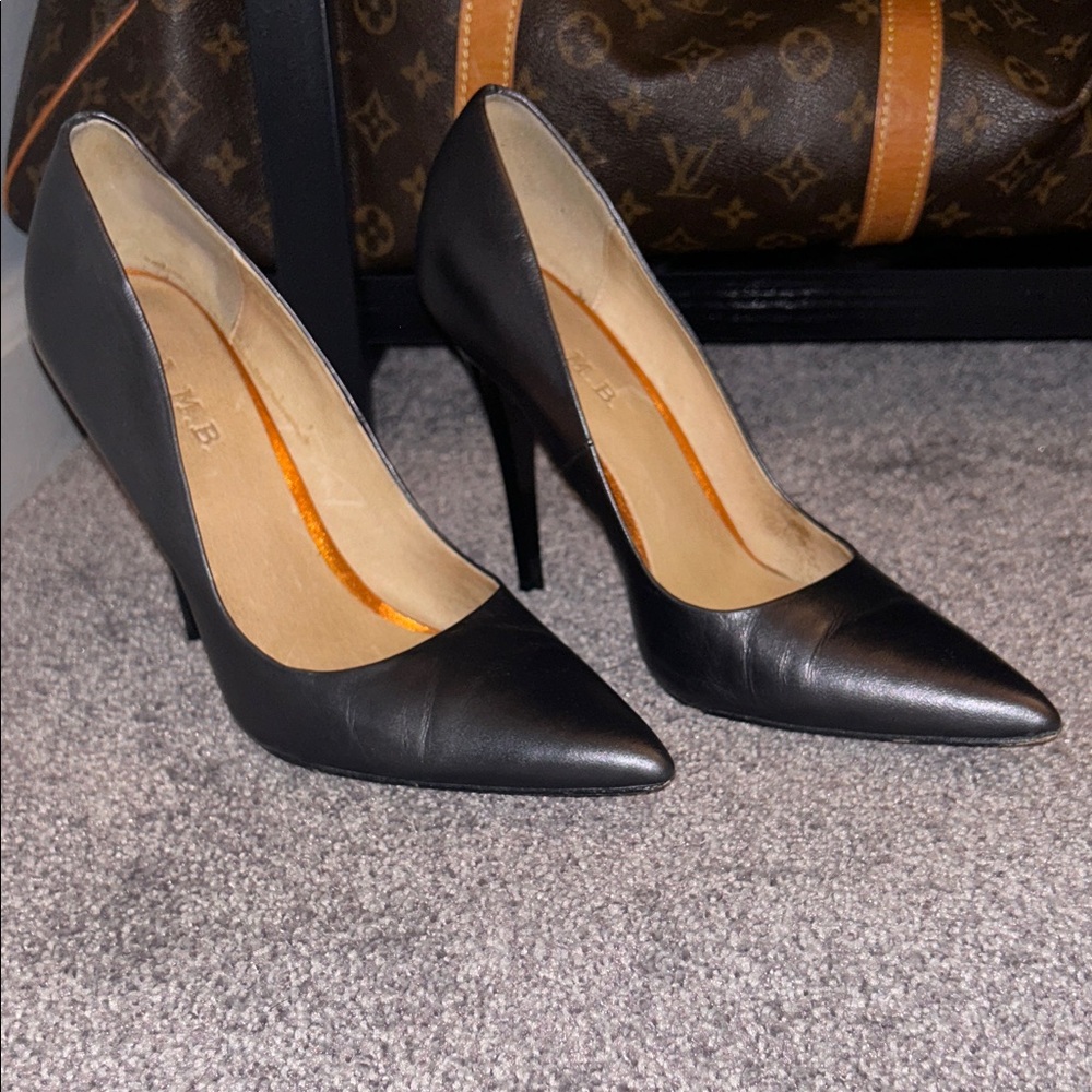 L.A.M.B. Classic Dark Grey Metallic Heels
